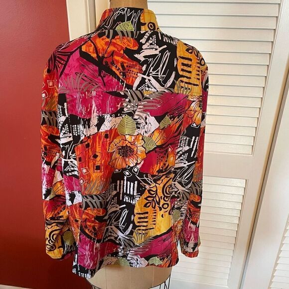 ADDITIONS BY CHICO’S | pink orange zip up lightweight jacket size 3 or L - Picture 5 of 6